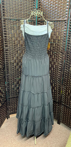Gray Smocked Top Tiered Sundress