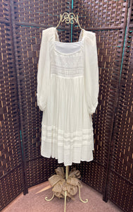 White Crochet Top Design Dress