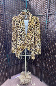Gold Tone Cheetah Print Dress Jacket