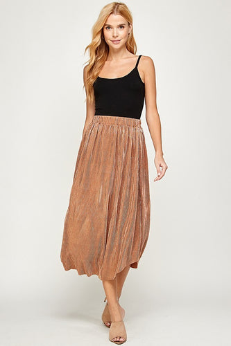 Bronze Ribbed Shimmery Skirt